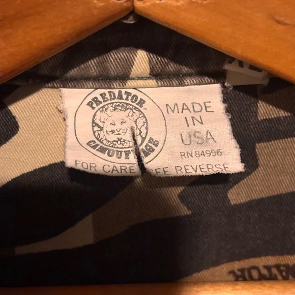 VTG Cabelas Predator Camo Heavy Button Up Long Sleeve XL 100% Cotton USA Made - Picture 2 of 4